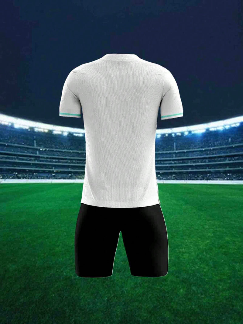 Men's Breathable And Comfortable Soccer Uniform Set With V-Neck Design, Customizable Patterns