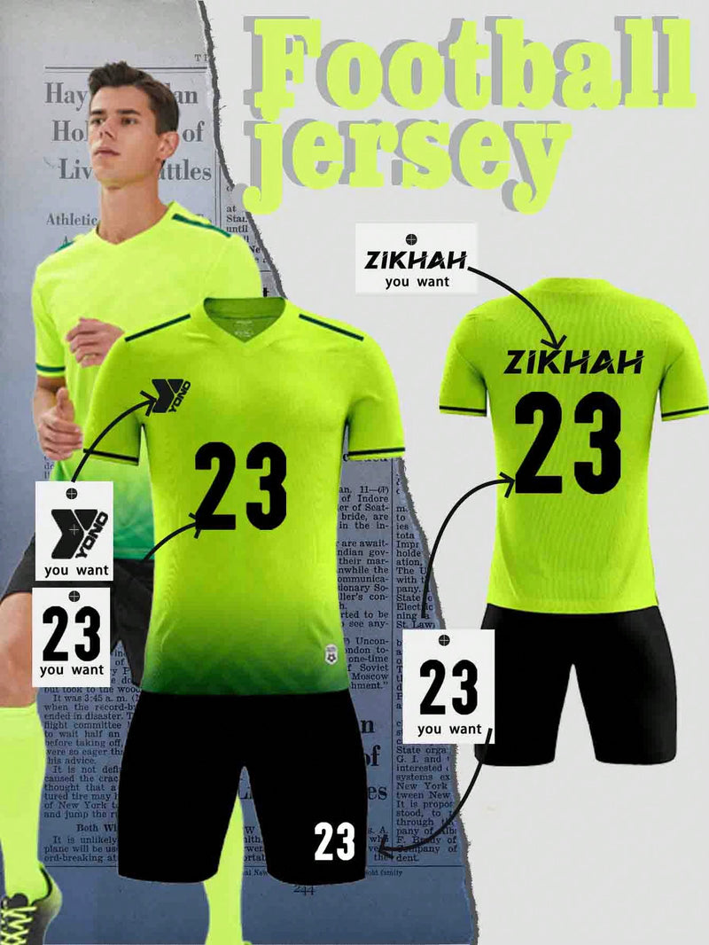 Men's Breathable And Comfortable Soccer Uniform Set With V-Neck Design, Customizable Patterns