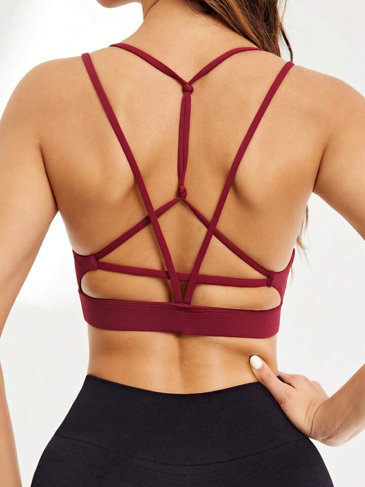 Estella’s Sport Studio Wire-Free Cross Back Strappy Short Comfortable Shockproof Sports Bra