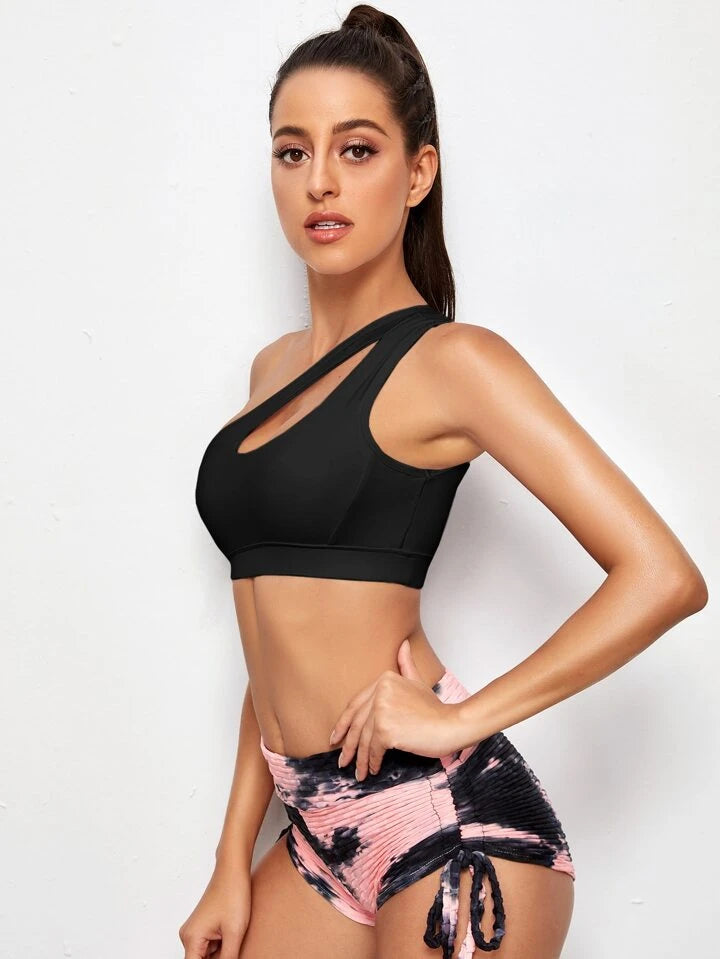 Estella’s Medium Support One Shoulder Cut Out Sports Bra