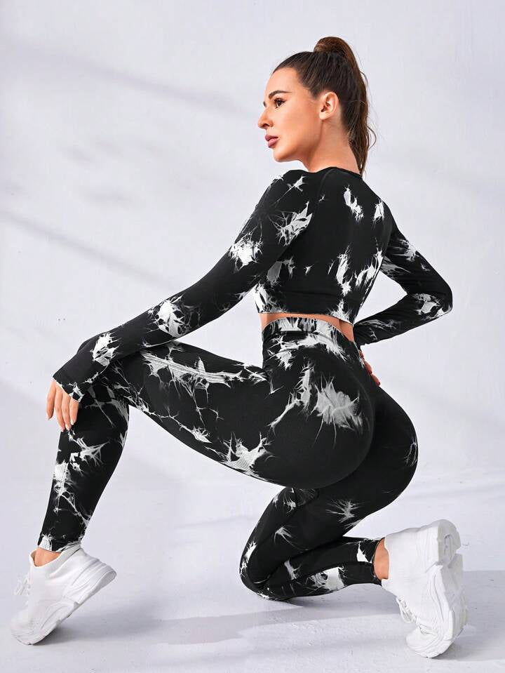 Estella’s Yoga Trendy Women's Yoga Tie Dye Workout Set