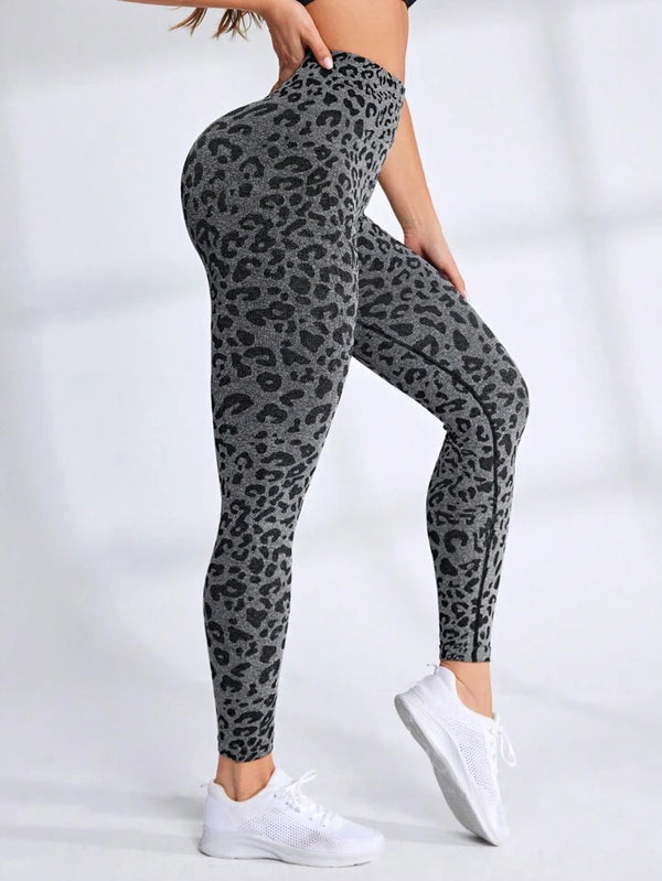 Estella’s Leopard Print Seamless High Waist Stretchy Gym Leggings