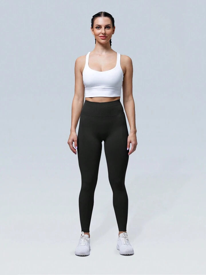 Estella’s Solid Color High Waist Wrapped Sports Leggings