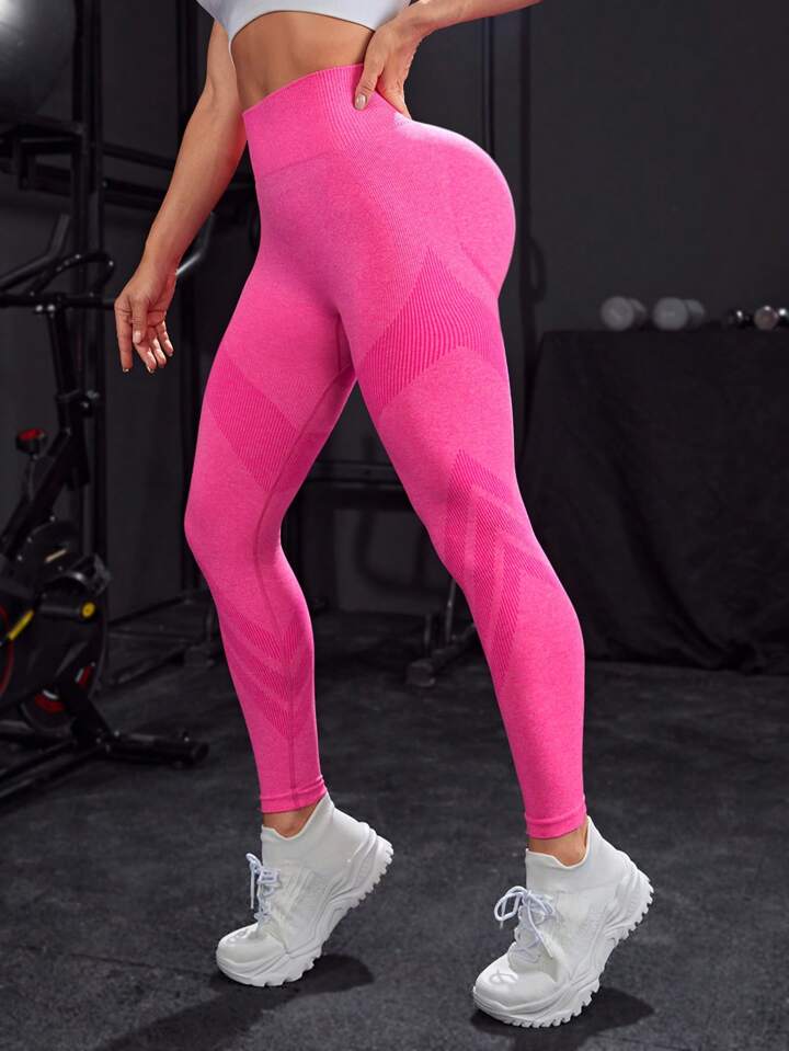 Estella’s Basic Seamless Wide Waistband Sports Leggings Butt Lift