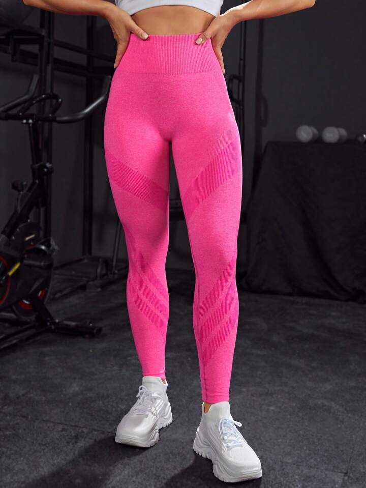 Estella’s Basic Seamless Wide Waistband Sports Leggings Butt Lift