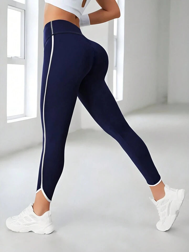Estella’s Navy Blue Women's Workout Leggings For Running, Yoga & Fitness With High Waist And Stretchy Fit, Autumn & Winter Colanti