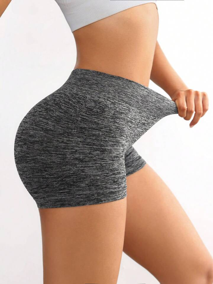 Estella’s Women's Simple Solid Color Seamless Compression Running Shorts Booty Shorts