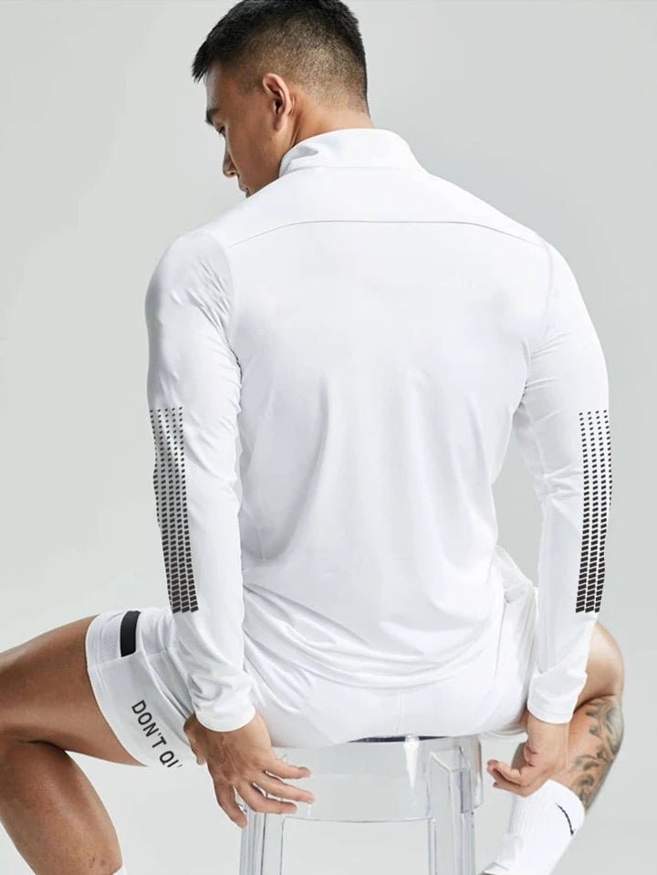 Manfinity Fitness Men Letter Graphic Quarter Zip Sports Jacket Workout Tops