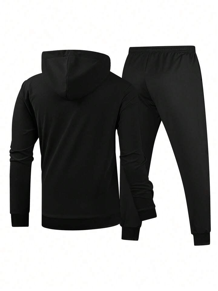 New Spring & Autumn Running & Fitness Jogging Suit For Men, Athletic Tracksuit, Hooded Two-Piece Set