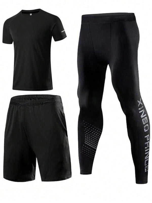 Men's Sports Training Three-Piece Athletic Suit, for Gym, Track, and Strength Training