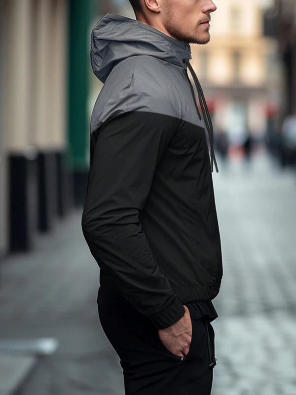 Sport Corelite Half Zip Colorblock Hooded Sports Jacket Workout Tops