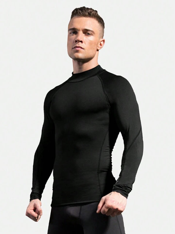 Quick Dry Compression Long Sleeve Sports T-Shirt Gym Clothes Men Basic T Shirt