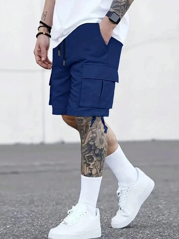 Homme Men's Drawstring Cargo Shorts