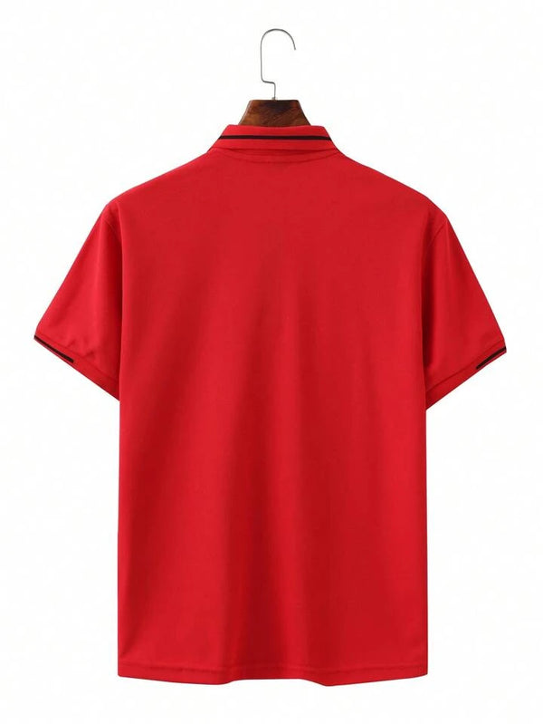 Men's Short-Sleeved Polo Shirt In Color Block Design