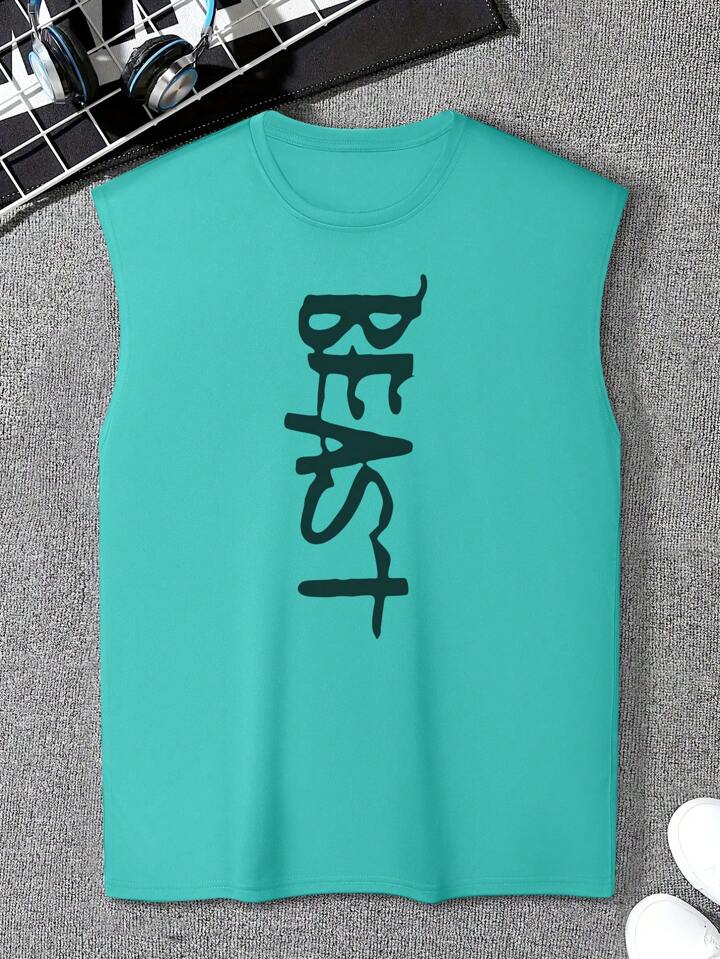 Men's Letter Printed Tank Top