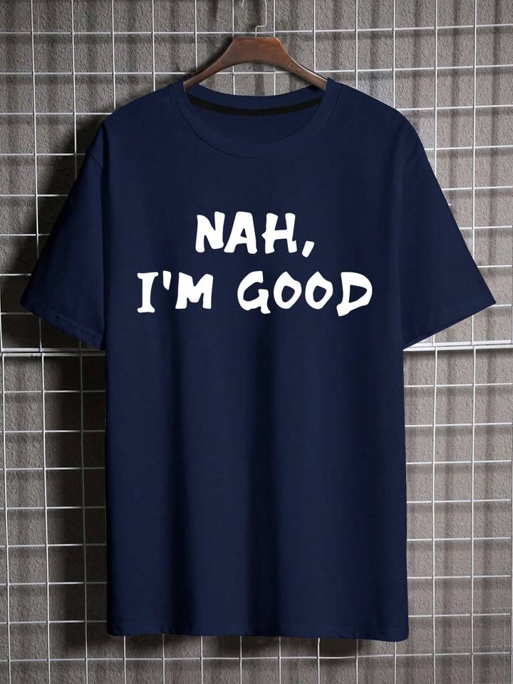 Men Slogan Graphic Tee